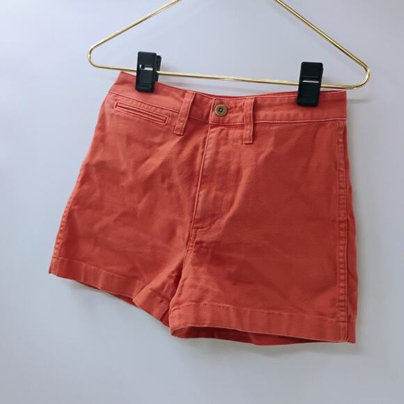 Madewell Camp Shorts Elasticized Waist Orange Size 26 AJ524 3” Inseam - Picture 3 of 11